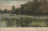 Bridgeton New Jersey NJ Water lilies City Park lily pond rowboat c1900 D314