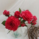Bouquet of cold porcelain red roses, Realistic roses, Real touch Polymer clay flowers, Artificial rose branch,English garden rose, wedding