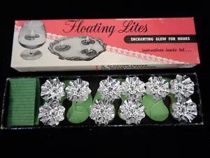 Vintage Penn Wax Works Floating Lites - Lily Pad Flower Candles - NOS