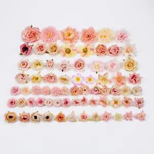 70Pcs Light Pink Style Artificial Silk Flower Head/Pack DIY Ornament Accessories