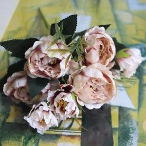 Bouquet European Pretty Bride Wedding Small Peony Silk Flowers Mini Fake...