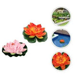2 Pcs Artificial Lotus Plants High-grade Water Lily Flower Leaf