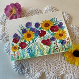 Garden Flowers Original Watercolour Painting Handmade Card Flower Art Ready To Frame Birthday Card Get Well Thank You Gift For Gardener