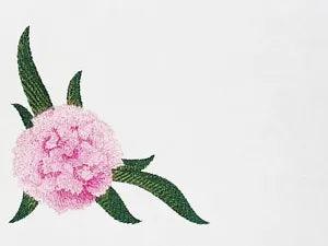 Carnation pink Embroidered quilt label flower personalized text message included