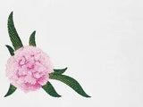 Carnation pink Embroidered quilt label flower personalized text message included