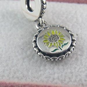 Sunflower Charm Love For All Charm Flower Charm Floral Charm Gifts for Her Birthday Gift Christmas European Bracelet Charm/Pandora (G10)