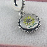 Sunflower Charm Love For All Charm Flower Charm Floral Charm Gifts for Her Birthday Gift Christmas European Bracelet Charm/Pandora (G10)