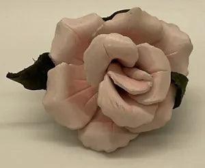 NEW LISTINGVintage Small Pink Soft Carnation Flower with Green Leaves Brooch Pin