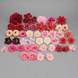 45Pcs Artificial flower Combo Set/4-12cm Bulk Silk Flower Head,DIY Craft Flower Kit for Wedding Bouquets Baby Shower Decorations Fake Floral