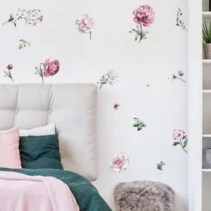 Delicate Peony Flower Painting Wall Decal Easy to Install and Maintain