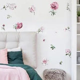Delicate Peony Flower Painting Wall Decal Easy to Install and Maintain