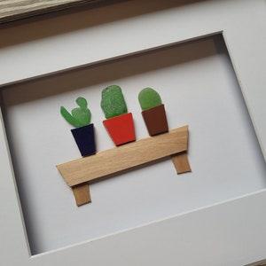 Seaglass art , succulent picture, plant lover gift, housewarming gift, framed or unframed 8 x 10 picture, Mothers day gift