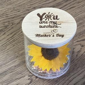 Sunflower Preserved, Eternal Sunflower, Personalized Gift, Anniversary Gift for Women, Gift for Wife, Sunflower Gift, Gift for Girlfriend
