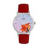 Toff London TLWS-46362 Ladies Orange Lilies Flower Watch