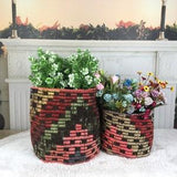 flower pot cover, round boho basket, hanging pot cover, air plant pot, organic basket, vintage baskets, indoor plant display, PH 2205