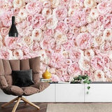 Delicate blossoming Roses Pastel bouquet Gift Art Print Photomural Wallpaper Mural Easy-Install Removeable Peel and Stick Large Photo Wall