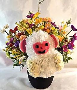 Charming Handmade Carnation Flower Monkey with Multicolor Small Flower Garden