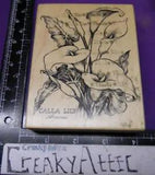 PSX K-1696 CALA CALLA LILY FLOWER PLANT RUBBER STAMP RETIRED CREAKYATTIC