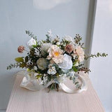 White Silk Bridal Bouquet, Wedding Bouquet, Silk Flower Bouquet