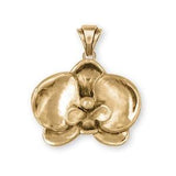 Orchid Jewelry 14k Gold Orchid Pendant Handmade Flower Jewelry OR1-PG