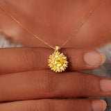 Gold Sunflower Necklace, Daisy Pendant Necklace, Gold Filled Flower Necklace, Floral Necklace for Women, Necklace Gift for Mom