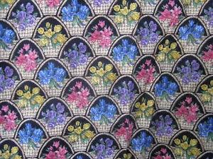 1 Yard x 42" Joan Messmore Fabric "Flower Baskets" Lilies Tutlips Pansies