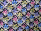 1 1/3 Yard x 42" Joan Messmore Fabric "Flower Baskets" Lilies Tutlips Pansies