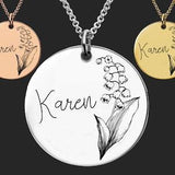May Birth Flower Necklace | Lily of the Valley Birth Flower | Birthday Gifts for Her | Gift for Her | Personalized Gifts | Gifts