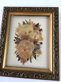 NEW LISTINGORIGINAL DRIED FLOWER WALL ART UNDER GLASS WOOD FRAME 6.25x5.25 INCHES UNIQUE