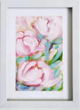 Peony Painting Original Art, Floral Wall Art, Flowers Small Oil Painting