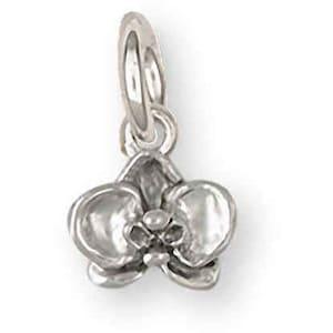 Orchid Jewelry Sterling Silver Handmade Orchid Charm  OR32X-C
