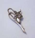 Vintage Sterling Silver Art Nouveau Style Lily Flower 2.5" Brooch Pin