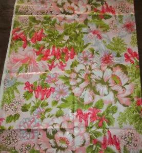 BTY -Awesome  Vintage Pink Lily Chintz polished  Cotton  fabric