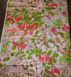 BTY -Awesome  Vintage Pink Lily Chintz polished  Cotton  fabric
