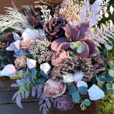 Boho bouquet Mauve blush pink flowers Bridal bouquet Faux bouquet Fall wedding Bridesmaid bouquet Silk flowers Boho wedding Purple bouquet