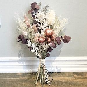 Boho dried flower bouquet small bridal wedding bouquet boho wedding dried floral bouquet ruscus eucalyptus daisies Flowers for Wedding