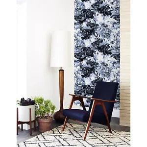 Non-woven wallpaper Blue Peony Renters Flower Peony Pattern Traditional Mural