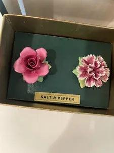 Royal Doulton Carnation Salt & Pepper Shaker Set in box