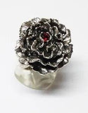 January Birth Flower Carnation Silver Ring