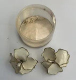 RARE VINTAGE SIGNED BOHMER 1950s FLOWER CARNATION EARRINGS BOX ORIGINAL