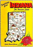Postcard: Indiana - Hoosier State, Peony Flower, Indianapolis A181
