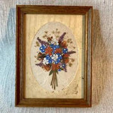 Vintage Pressed & Dried Flowers in Frame Mounted on Paper