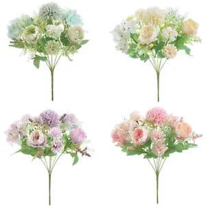 Artificial Fake Flowers Silk Peony Bunch Wedding Home Garden Decor Bouquet
