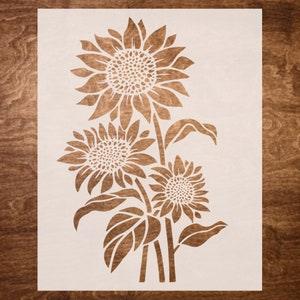 LARGE SUNFLOWERS Stencil - flower stencil, farmhouse stencil, flower Stencils for Walls , Reusable Stencil-15x12