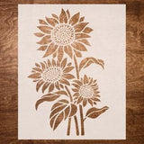 LARGE SUNFLOWER Stencil - flower stencil, farmhouse stencil, Sunflower Stencils for Walls , Reusable Stencil