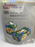 Vintage 1981 Fashion Ease Tissue Box Cover Water Lily Plastic Canvas Kit #8354