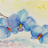 Orchid Painting Floral Watercolor Original Art Orchid Flower Wall Art Orchid Original watercolor Artwork Pink Orchid small art 8x6 by Alla