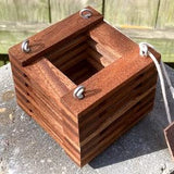 225. Salvaged Sapele Wood Hanging Basket Planter for Orchids, Bromeliads, Ferns, Cacti, Other Epiphytes and Succulents
