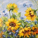 Ukraine Sunflower Oil Painting Original Art Work Sunflowers Painting on Canvas Ukrainian Flower Field Painting Ukraine Sunflower Artwork