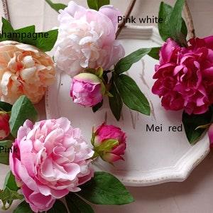 2 Heads  Multi-layered  Artificial Peony Bunch, High Quality Artificial Silk Peony, DIY Wedding Bouquet Centerpiece,  Multicolor to Choose